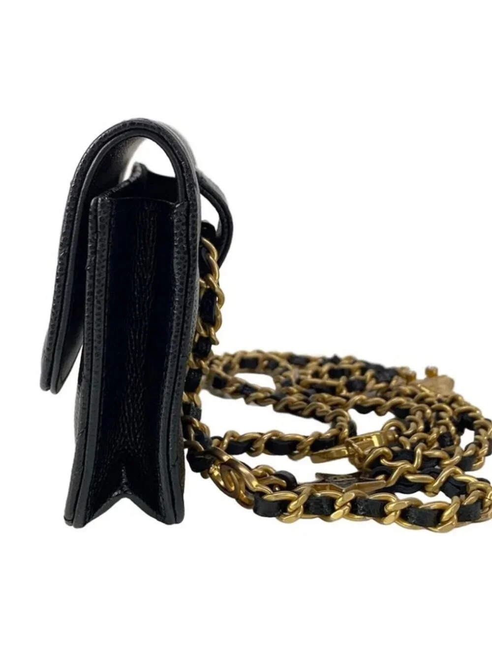 CHANEL Matelasse AP3693 Black Calfskin Bum Bag gold hardware